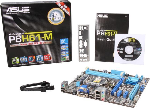 Alt view image 5 of 5 - ASUS P8H61-M (REV 3.0) LGA 1155 Intel H61 HDMI Micro ATX Intel Motherboard
