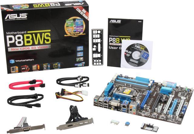 Alt view image 5 of 5 - ASUS P8B WS LGA 1155 Intel C206 ATX Intel Xeon E3 Server/Workstation Motherboard