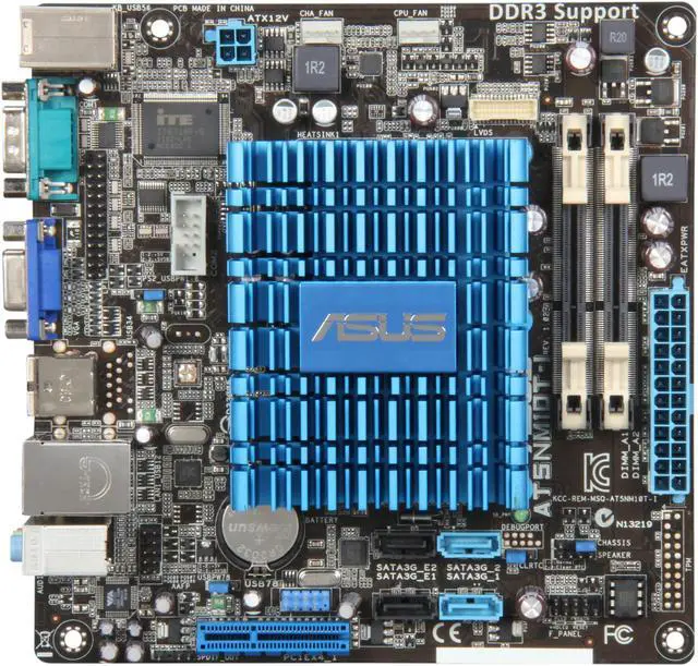Alt view image 3 of 5 - ASUS AT5NM10T-I Intel Atom D525 (1.8GHz, Dual-Core) Intel NM10 Mini ITX Motherboard / CPU Combo
