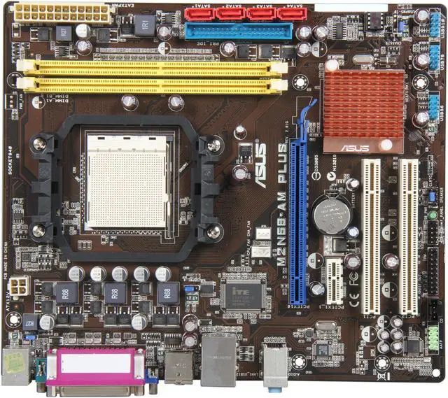 Alt view image 3 of 5 - ASUS M2N68-AM PLUS AM3/AM2+/AM2 NVIDIA Geforce 7025/nForce 630a Micro ATX AMD Motherboard
