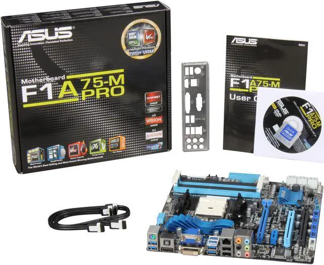 Alt view image 5 of 5 - ASUS F1A75-M PRO FM1 AMD A75 (Hudson D3) USB 3.0 HDMI Micro ATX AMD Motherboard with UEFI BIOS
