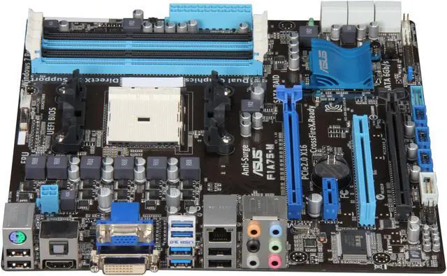Alt view image 2 of 5 - ASUS F1A75-M FM1 AMD A75 (Hudson D3) USB 3.0 HDMI Micro ATX AMD Motherboard with UEFI BIOS