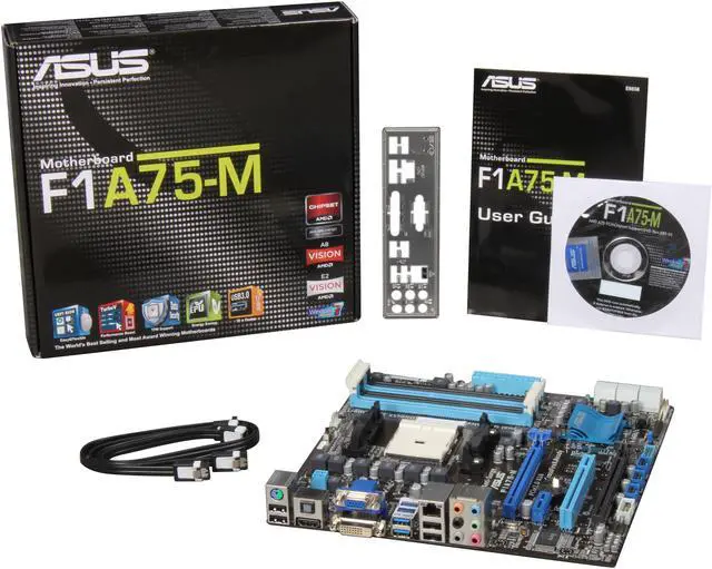 Alt view image 5 of 5 - ASUS F1A75-M FM1 AMD A75 (Hudson D3) USB 3.0 HDMI Micro ATX AMD Motherboard with UEFI BIOS