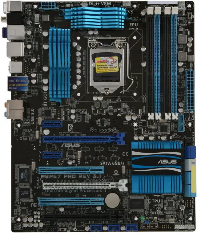Alt view image 3 of 5 - ASUS P8P67 PRO (REV 3.1) LGA 1155 Intel P67 USB 3.0 ATX Intel Motherboard