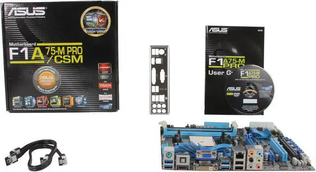 Alt view image 5 of 5 - ASUS F1A75-M PRO/CSM FM1 AMD A75 (Hudson D3) USB 3.0 HDMI Micro ATX AMD Motherboard with UEFI BIOS