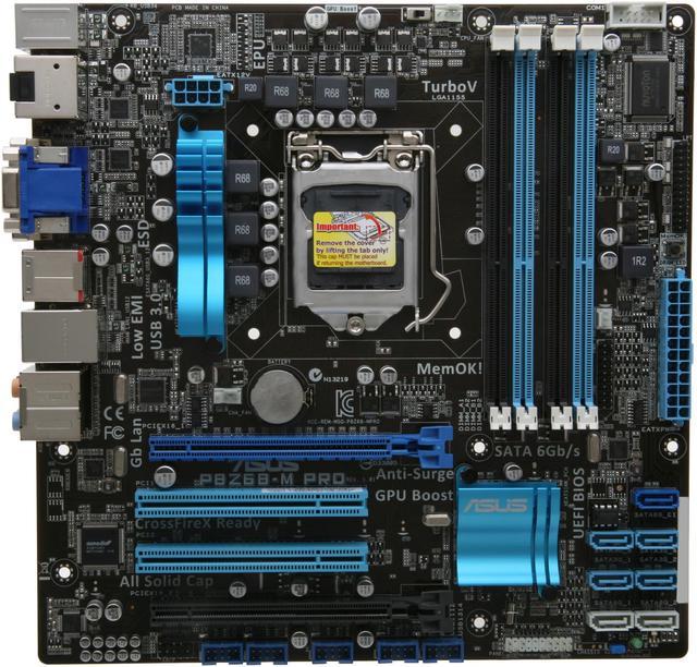 ASUS P8Z68-M Pro Micro ATX Intel Motherboard with UEFI BIOS - Newegg.com