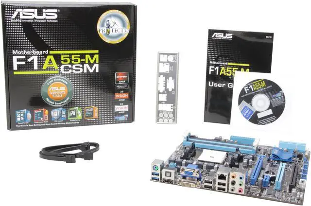 Alt view image 5 of 5 - ASUS F1A55-M/CSM FM1 AMD A55 (Hudson D2) USB 3.0 HDMI Micro ATX AMD Motherboard with UEFI BIOS