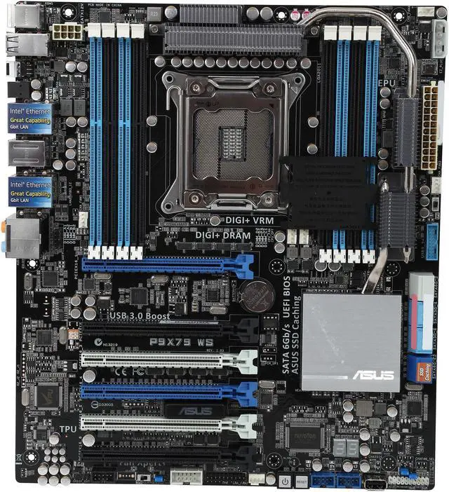 Alt view image 3 of 5 - ASUS P9X79 WS LGA 2011 Intel X79 USB 3.0 SSI CEB Intel Motherboard with USB BIOS
