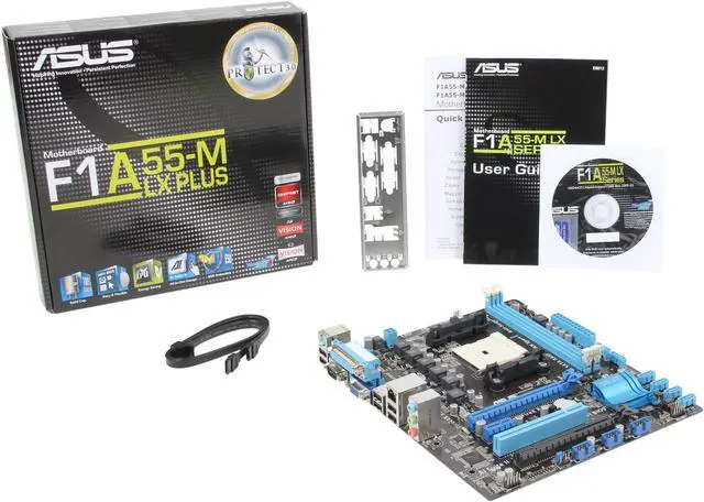 Alt view image 5 of 5 - ASUS F1A55-M LX PLUS FM1 AMD A55 (Hudson D2) Micro ATX AMD Motherboard
