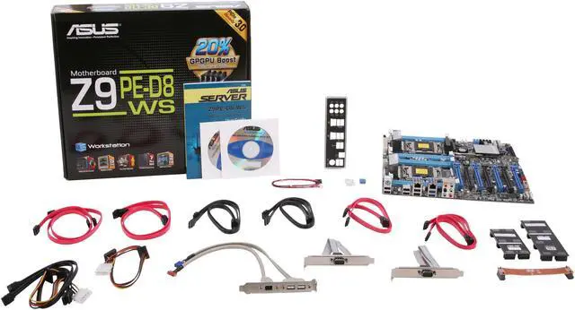 Alt view image 5 of 5 - ASUS Z9PE-D8 WS Dual LGA 2011 Intel C602 USB 3.0 SSI EEB Intel Motherboard