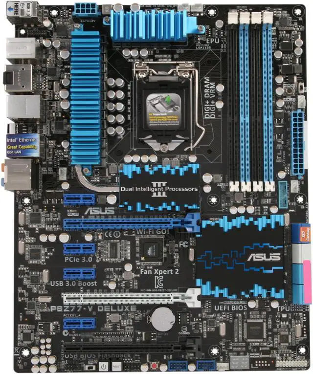 Alt view image 3 of 5 - ASUS P8Z77-V DELUXE LGA 1155 Intel Z77 HDMI USB 3.0 ATX Intel Motherboard