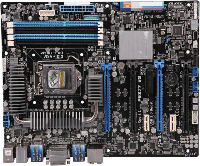Alt view image 3 of 6 - ASUS P8Z77 WS LGA 1155 Intel Z77 USB 3.0 ATX Intel Motherboard