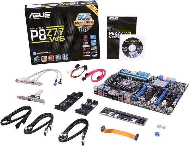 Alt view image 6 of 6 - ASUS P8Z77 WS LGA 1155 Intel Z77 USB 3.0 ATX Intel Motherboard