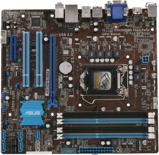 Alt view image 3 of 5 - ASUS P8B75-M/CSM LGA 1155 Intel B75 HDMI USB 3.0 Micro ATX Intel Motherboard