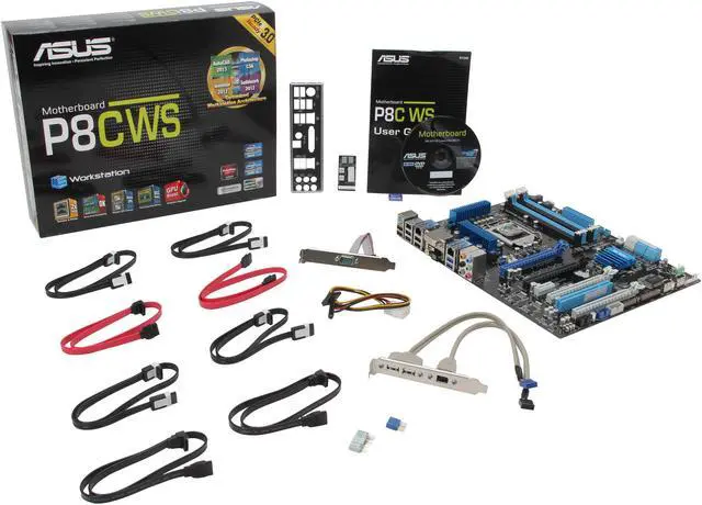Alt view image 5 of 5 - ASUS P8C WS LGA 1155 Intel C216 USB 3.0 ATX Intel Motherboard