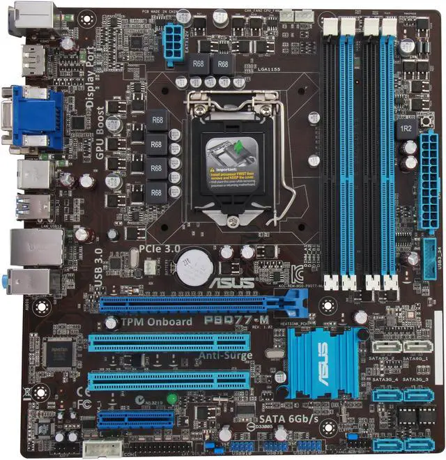 Alt view image 3 of 5 - ASUS P8Q77-M/CSM LGA 1155 Intel Q77 USB 3.0 Micro ATX Intel Motherboard