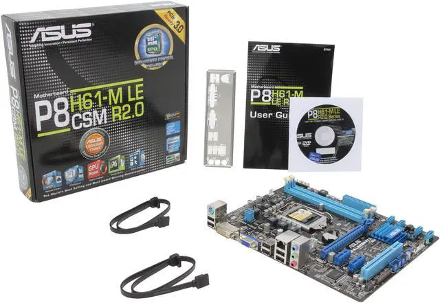 Alt view image 6 of 5 - ASUS P8H61-M LE/CSM R2.0 LGA 1155 Intel H61 Micro ATX Intel Motherboard