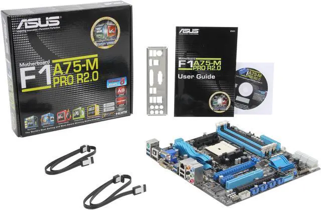 Alt view image 5 of 5 - ASUS F1A75-M PRO R2.0 FM1 AMD A75 (Hudson D3) USB 3.0 HDMI Micro ATX AMD Motherboard with UEFI BIOS