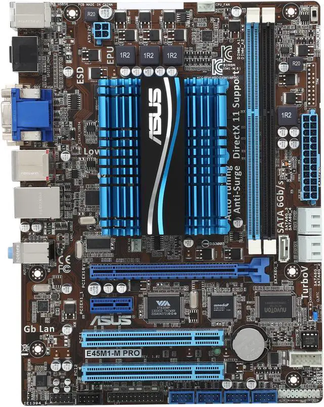 Alt view image 3 of 5 - ASUS E45M1-M PRO AMD E-450 APU AMD Hudson M1 Micro ATX Motherboard / CPU Combo