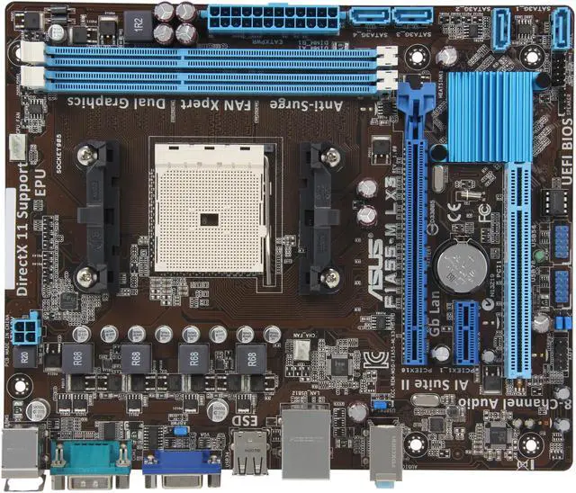 Alt view image 3 of 5 - ASUS F1A55-M LX3 FM1 AMD A55 (Hudson D2) uATX AMD Motherboard