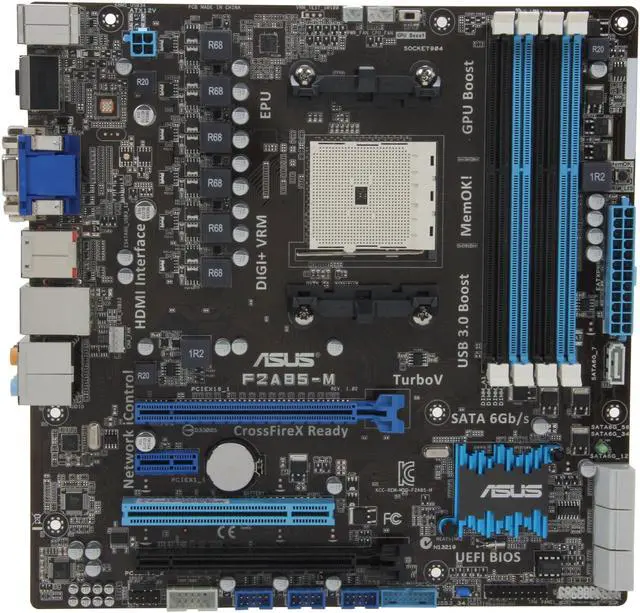 Alt view image 3 of 5 - ASUS F2A85-M/CSM FM2 AMD A85X (Hudson D4) USB 3.0 HDMI Micro ATX AMD Motherboard