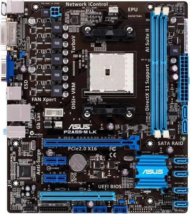 Main image of Asus F2A55-M LK Desktop Motherboard - AMD A55 Chipset - Socket FM2