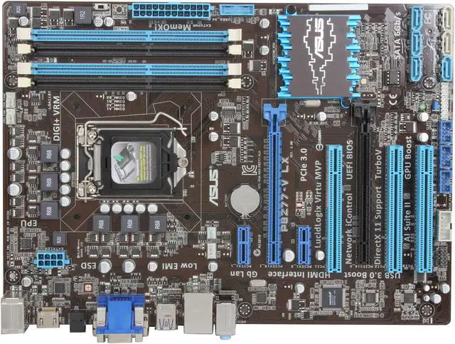 Alt view image 3 of 5 - ASUS P8Z77-V LX LGA 1155 Intel Z77 HDMI USB 3.0 ATX Intel Motherboard