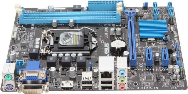 Alt view image 3 of 6 - ASUS H61M-A LGA 1155 Intel H61(B3) HDMI Micro ATX Intel Motherboard