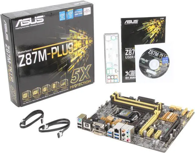Alt view image 5 of 5 - ASUS Z87M-PLUS LGA 1150 Intel Z87 HDMI USB 3.0 uATX Intel Motherboard - OEM