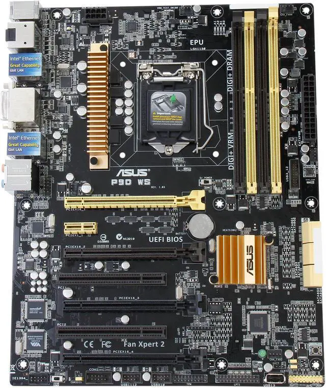Alt view image 3 of 5 - ASUS P9D WS LGA 1150 Intel C226 HDMI USB 3.1 Intel Motherboard