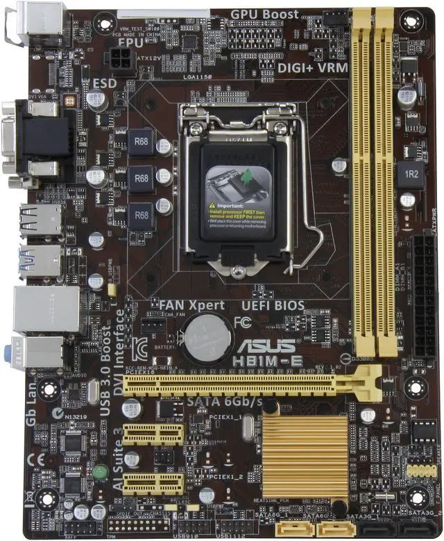 Alt view image 3 of 5 - ASUS H81M-E LGA 1150 Intel H81 USB 3.1 uATX Intel Motherboard