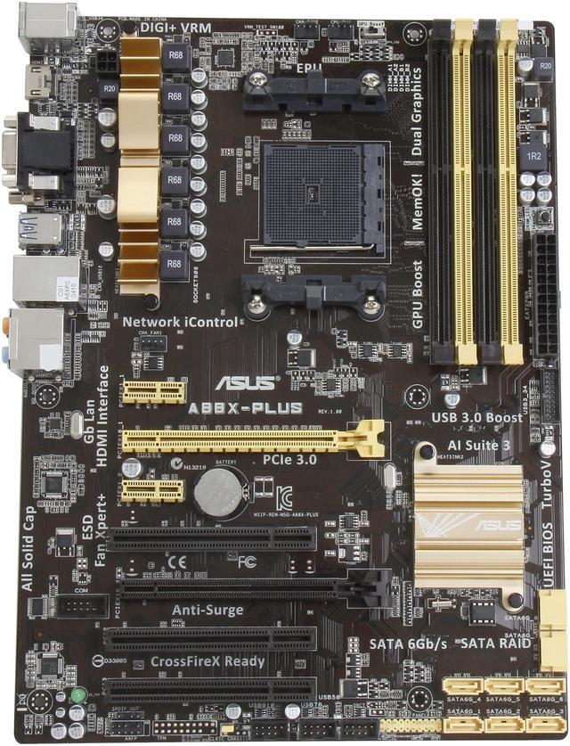 Alt view image 4 of 5 - ASUS A88X-PLUS FM2+ / FM2 AMD A88X (Bolton D4) USB 3.0 HDMI ATX AMD Motherboard