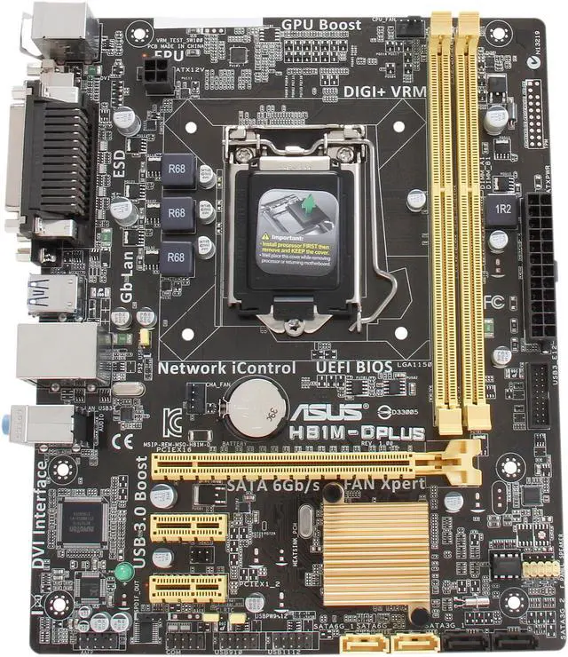 Alt view image 4 of 5 - ASUS H81M-D PLUS LGA 1150 Intel H81 USB 3.0 Micro ATX Intel Motherboard