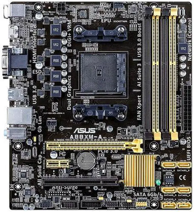 Alt view image 2 of 2 - ASUS A88XM-A FM2+ / FM2 AMD A88X (Bolton D4) USB 3.0 HDMI Micro ATX AMD Motherboard with UEFI BIOS