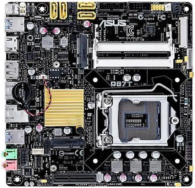 Alt view image 2 of 2 - ASUS Q87T/CSM LGA 1150 Intel Q87 HDMI SATA 6Gb/s USB 3.0 Thin Mini-ITX Intel Motherboard For AiO And Ultra Slim Systems Certified Refurbished