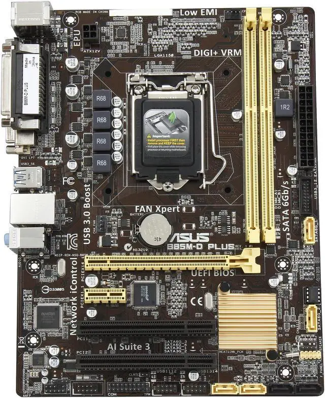 Alt view image 4 of 5 - ASUS B85M-D PLUS LGA 1150 Intel B85 USB 3.0 Micro ATX Intel Motherboard