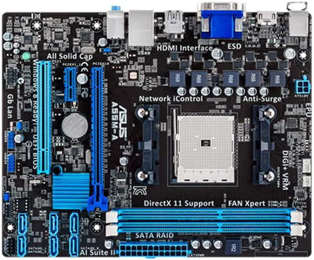 Refurbished: ASUS A55M-A FM2 Micro ATX Native HDMI/DVI Outputs AMD ...