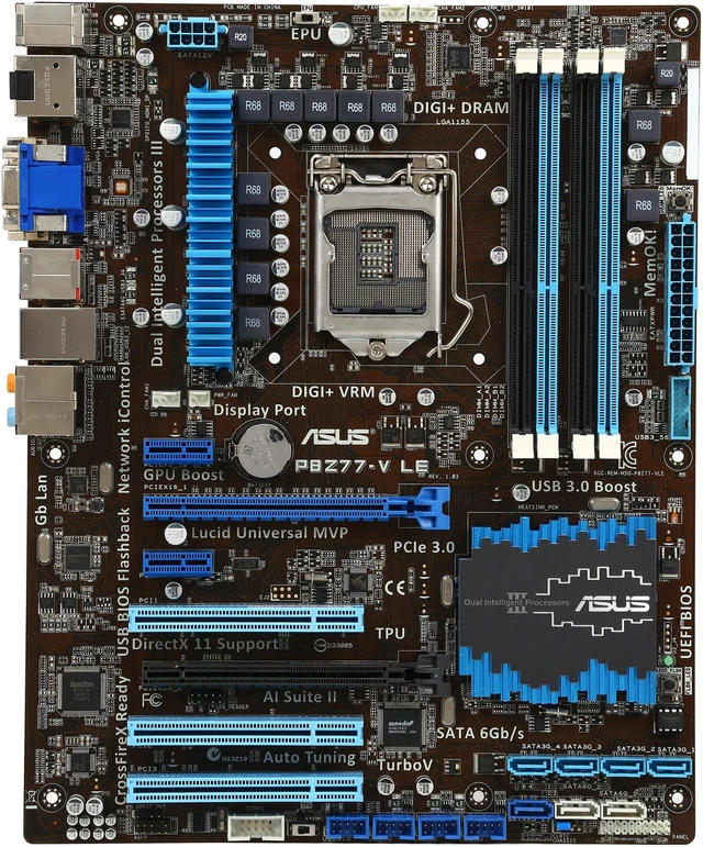 Alt view image 3 of 5 - ASUS P8Z77-V LE-R LGA 1155 Intel Z77 HDMI USB 3.0 ATX Intel Motherboard - Certified - Grade A