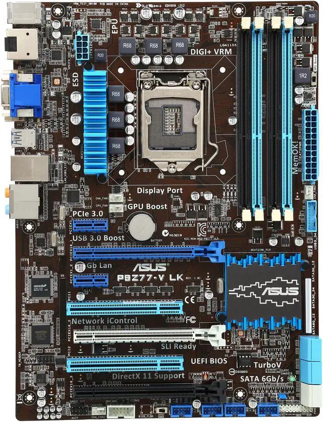 Alt view image 3 of 5 - ASUS P8Z77-V LK-R LGA 1155 Intel Z77 HDMI USB 3.0 ATX Intel Motherboard with UEFI BIOS - Certified - Grade A