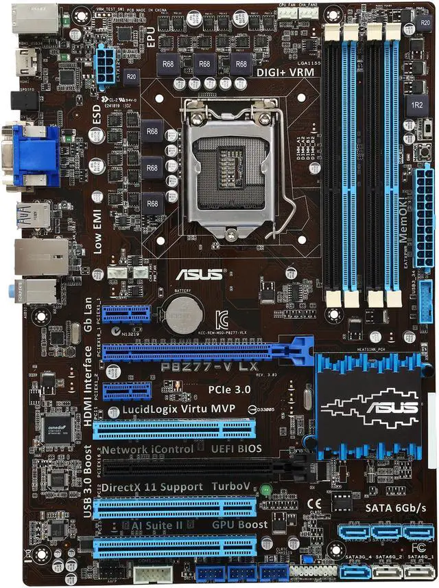Alt view image 3 of 5 - ASUS P8Z77-V LX-R LGA 1155 Intel Z77 HDMI USB 3.0 ATX Intel Motherboard - Certified - Grade A