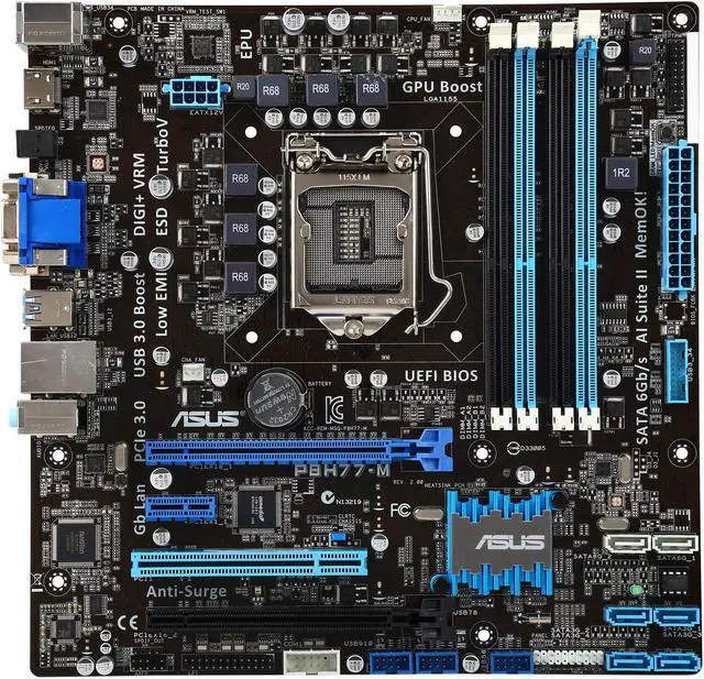 Alt view image 3 of 5 - ASUS P8H77-M/CSM-R LGA 1155 Intel H77 HDMI SATA 6Gb/s USB 3.0 Micro ATX Intel Motherboard Certified Refurbished