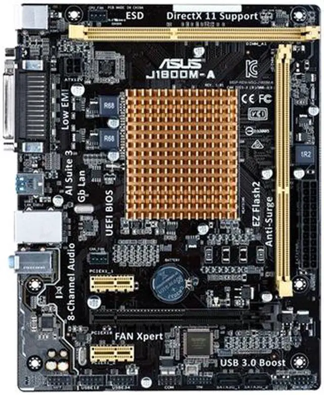 Alt view image 3 of 4 - ASUS J1800M-A Intel Celeron Dual-Core J1800 SoC onboard Processors Micro ATX Motherboard / CPU Combo