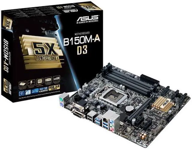 Alt view image 6 of 6 - ASUS B150M-A D3 LGA 1151 Intel B150 HDMI USB 3.0 Micro ATX Intel Motherboard