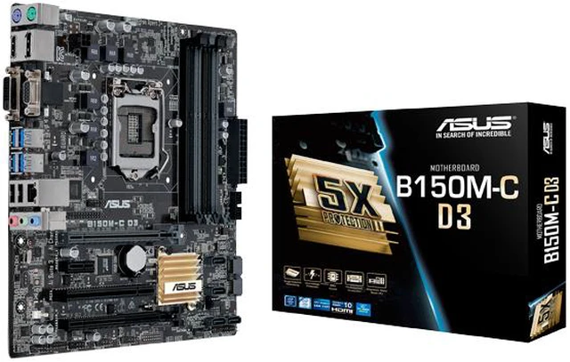 Alt view image 6 of 6 - ASUS B150M-C D3 LGA 1151 Intel B150 HDMI USB 3.0 Micro ATX Intel Motherboard