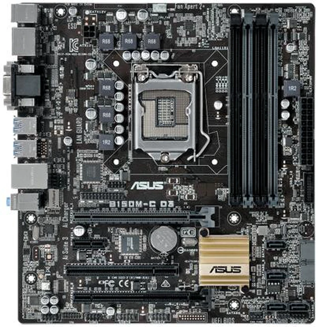 Alt view image 2 of 6 - ASUS B150M-C D3 LGA 1151 Intel B150 HDMI USB 3.0 Micro ATX Intel Motherboard
