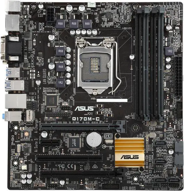 Alt view image 3 of 5 - ASUS Q170M-C/CSM LGA 1151 Intel Q170 HDMI USB 3.0 uATX Intel Motherboard