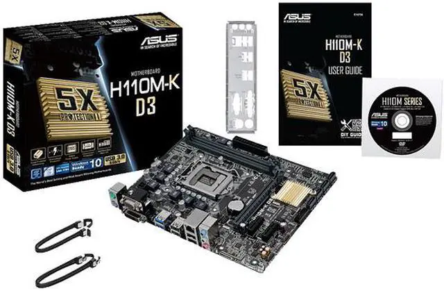 Alt view image 5 of 8 - ASUS H110M-K D3 LGA 1151 Intel H110 USB 3.0 Micro ATX Intel Motherboard