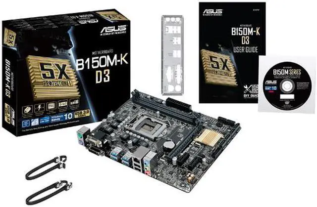 Alt view image 5 of 6 - ASUS B150M-K D3 LGA 1151 Intel B150 USB 3.0 Micro ATX Intel Motherboard