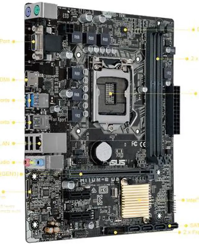 Alt view image 3 of 6 - ASUS H110M-E D3 LGA 1151 Intel H110 HDMI USB 3.0 uATX Intel Motherboard