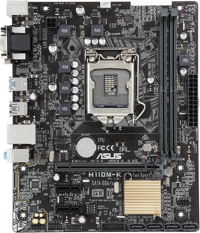 Alt view image 8 of 10 - ASUS H110M-K LGA 1151 Intel H110 USB 3.0 Micro ATX Intel Motherboard